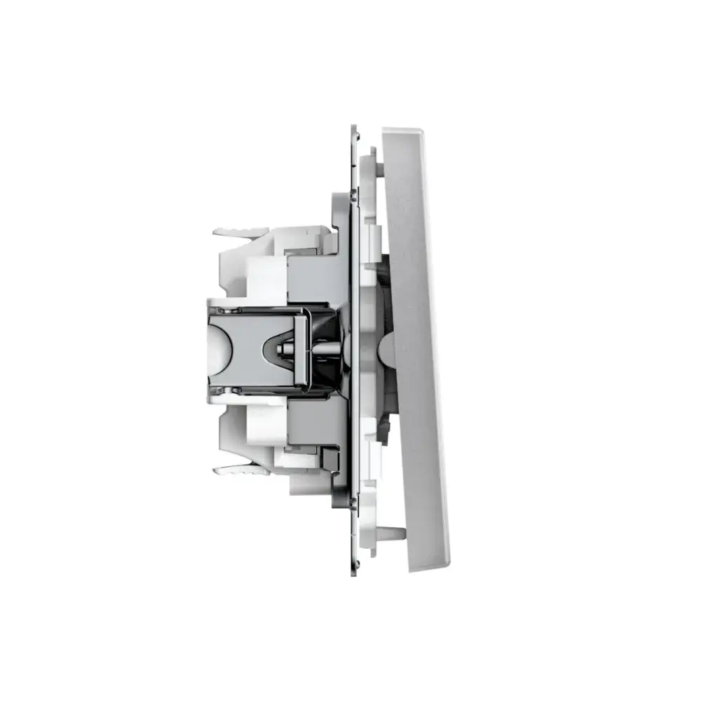 ARTGALLERY 2-клавишный ВЫКЛЮЧАТЕЛЬ КНОПОЧНЫЙ, 10АХ, механизм, быстрозажим. клем., АЛЮМИНИЙ