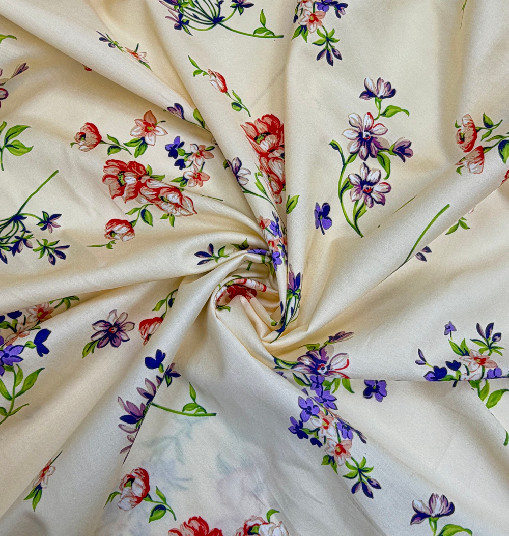 Ткань хлопок100% Gai Mattiolo / премиум дизайнерская мода (Италия) цветочный сатин/ поплин ш-150см 1 м