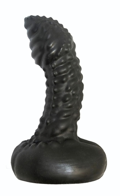 Чёрный анальный плаг с пупырышками для стимуляции простаты - 9,5 см. (Цвет: черный)