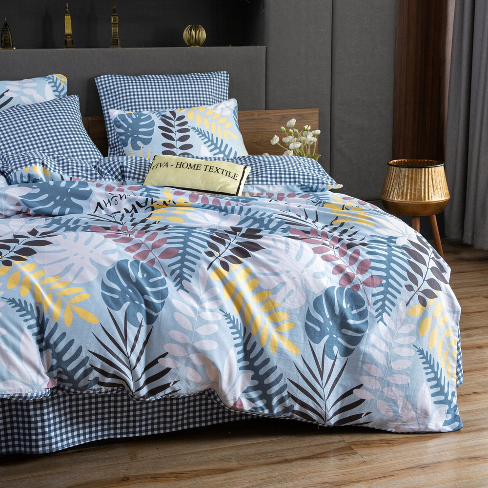 Комплект постельного белья Делюкс Сатин 100% хлопок на резинке LR326