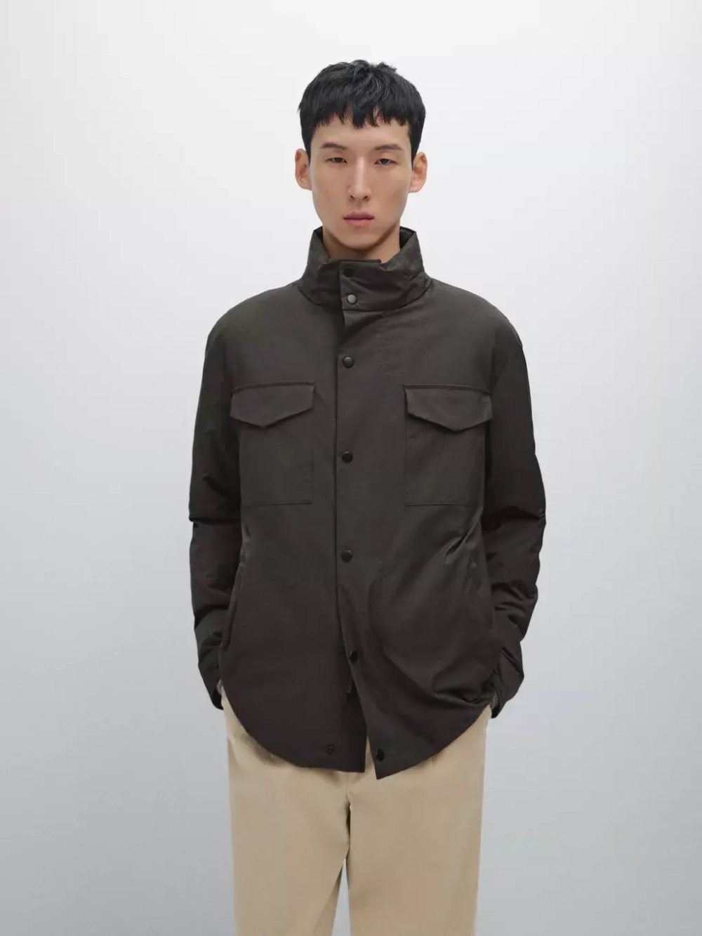 Massimo Dutti Непромокаемая стеганая куртка, серый