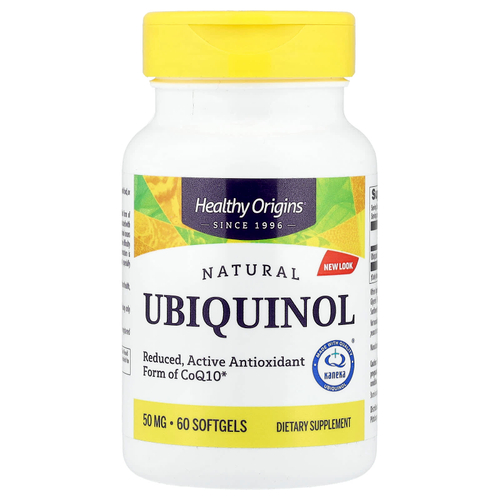 Healthy Origins, натуральный убихинол, 50 мг, 60 капсул