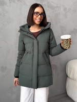 Куртка демисезонная с капюшоном удлиненная