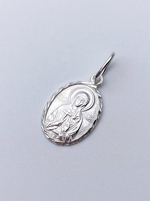 Образок из серебра/Без покрытия/С подвижным ухом/Лидия