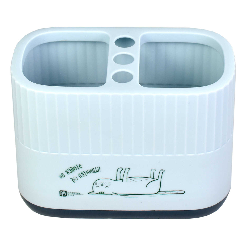 Подставка для канцелярских принадлежностей, арт.62681/ 24 КОТ НА ГОЛУБОМ 13,8х10х7 см