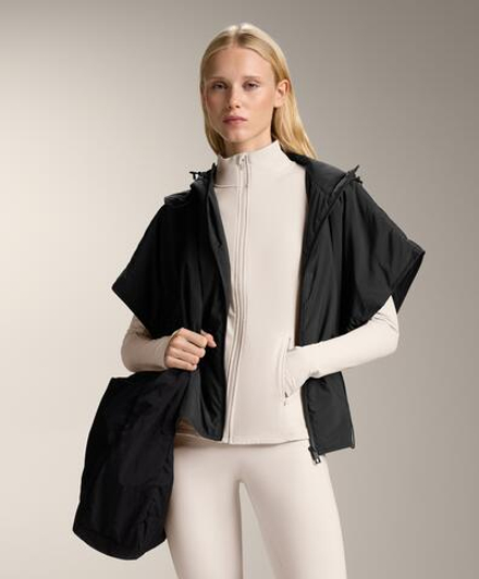 Oysho Утепленный жилет с капюшоном, черный