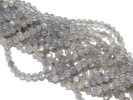 Нить бусин из лабрадорита 4мм, огранка