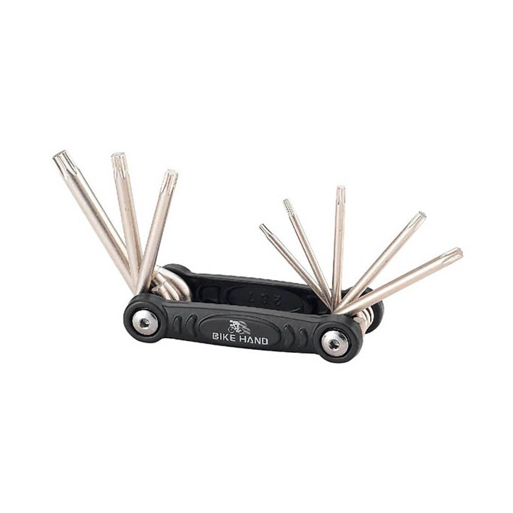 Ключи-звёздочки Torx в ноже T9/T10/T15/T20/T25/T27/T30/T40, чёрн/хром.YC-282