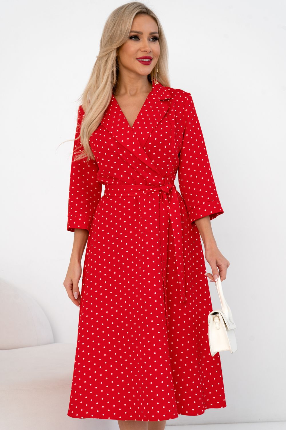 Платье Марта (красный/горох) Р11-1189/6 Nikol (Акция)