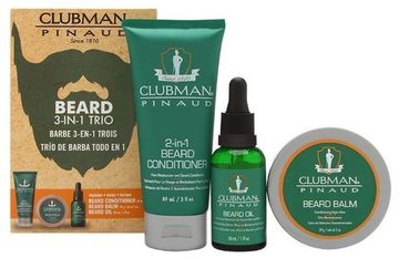 Подарочный набор Clubman, Beard 3-in-1Trio: крем-кондиционер, воск-бальзам, масло