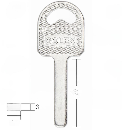 Заготовки финских ключей аблой 10848 SOLEX квадрат(29×5.5×3) КНР