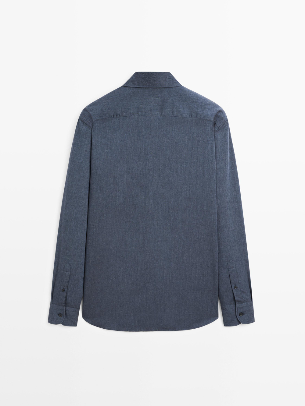 Massimo Dutti Меланжевая рубашка облегающего кроя из твила, синий