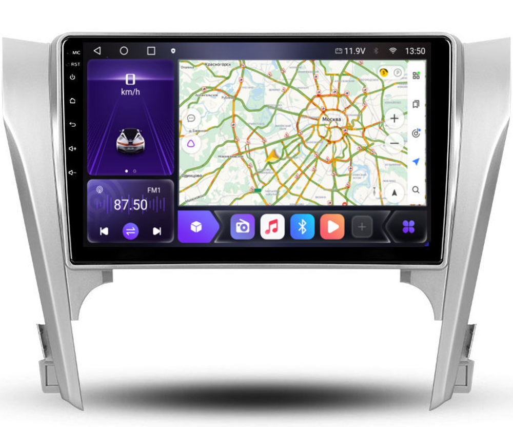 Магнитола для Toyota Camry 50 2011-2014 - Carmedia OL-1607 NPQU QLed, Android 12, TS10, CarPlay, 4G SIM-слот