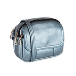 Стильная женская маленькая сумочка цвета голубой металлик из искусственной кожи 22х16х8 см COSCET М-СД-92