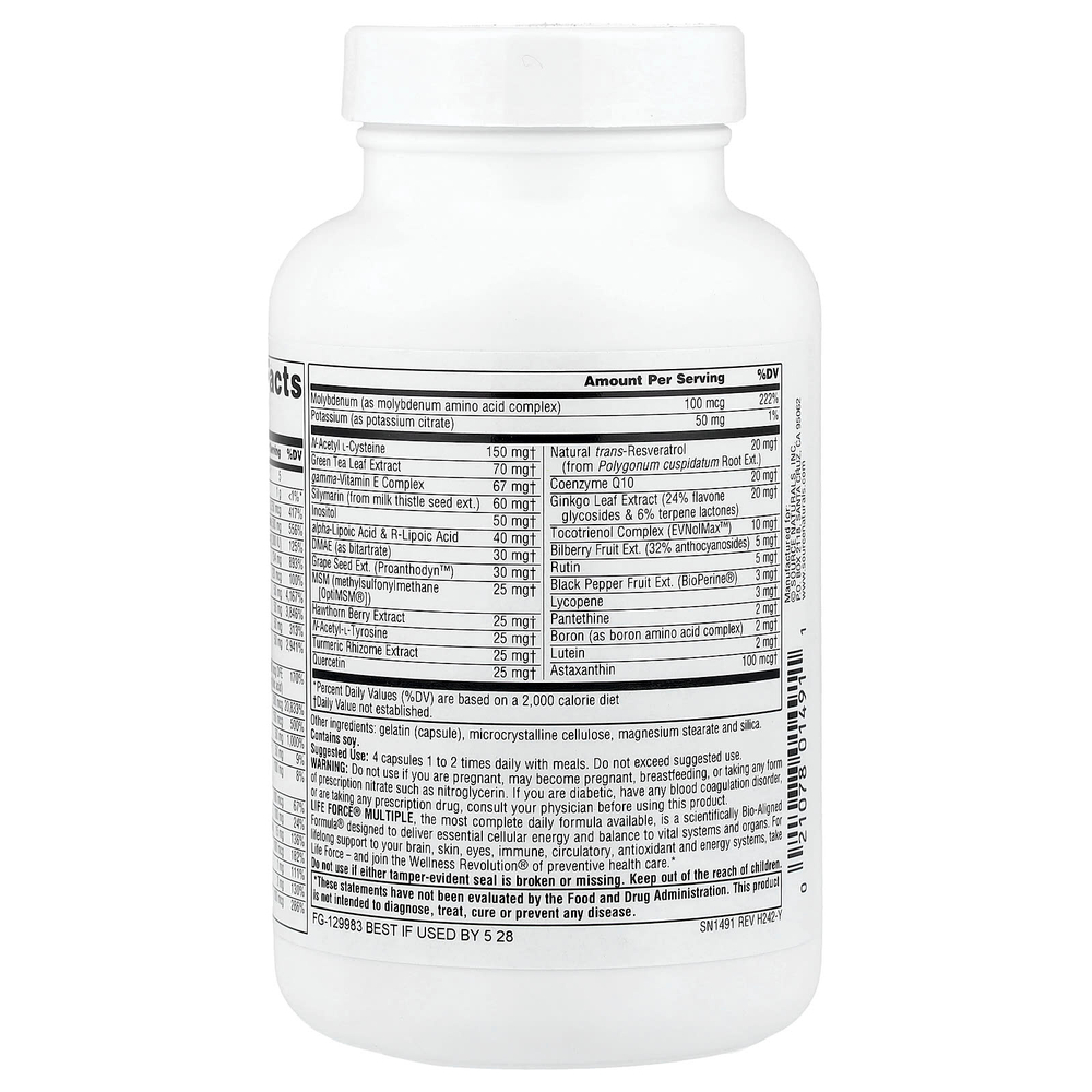 Source Naturals, Мультивитамины Life Force, без железа, 120 капсул
