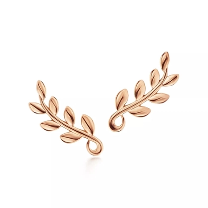 Серьги из розового золота 18k🌿Tiffany. Olive Leaf