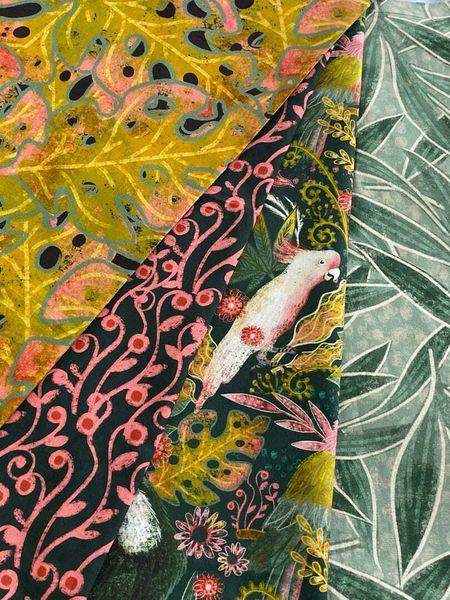 ТРОПИЧЕСКИЙ ЛЕС #6, отрез 85 см 100% хлопок Handmade Fabrics 8