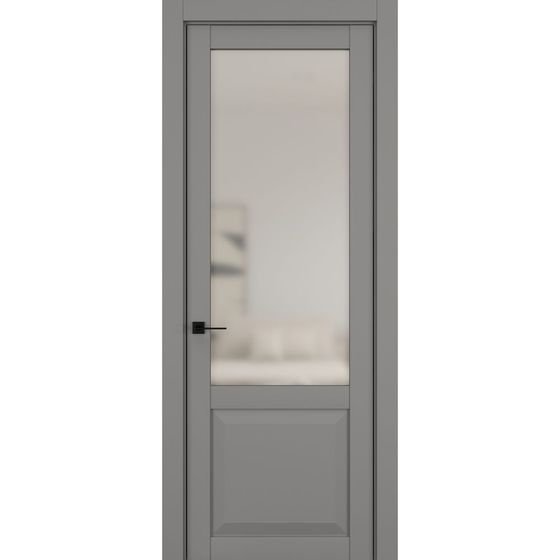 Купить Межкомнатная дверь керамик NC 4 серый остеклённая