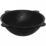 Казан чугунный 6 литров с крышкой с плоским дном