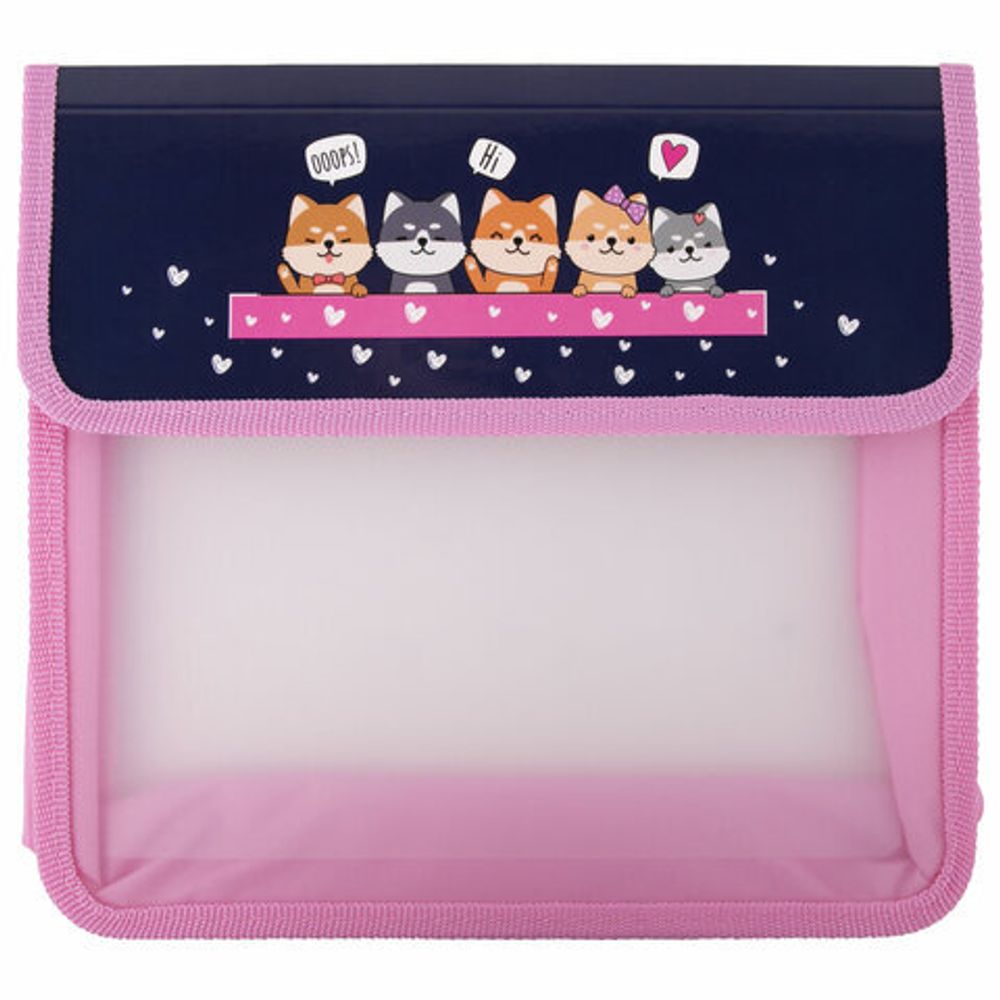 Папка для тетрадей ЮНЛАНДИЯ А5, пластик, 2 отделения, клапан на липучке, "Dream Team", 271490