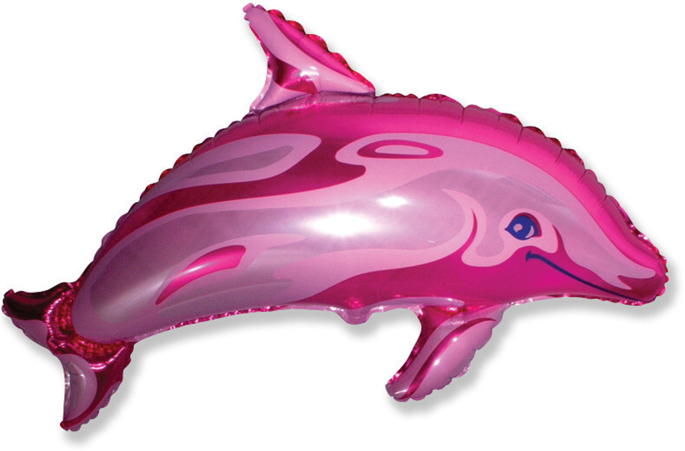 Шар (37""/94 см) Фигура, Дельфин, Фуше, 1 шт. В89