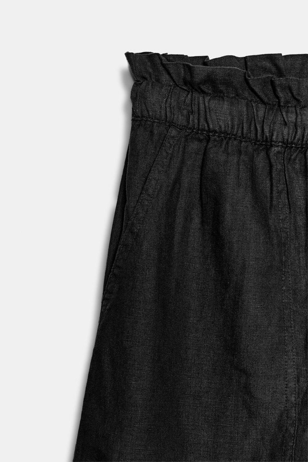 ZARA ШОРТЫ ИЗ 100% ЛЬНА — ZW COLLECTION, ЧЕРНЫЙ