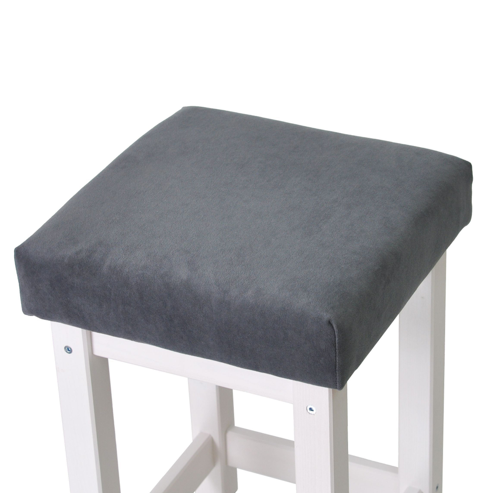 Dipriz Табурет Оливия 33х33 см из массива сосны с мягким сиденьем, белый