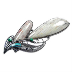 Брошь с беломоритом в скани асс.