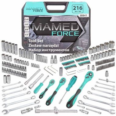 Набор инструментов 216пр. 1/4''3/8''1/2''(6гр.)(4-32мм) MAMEDFORCE MF-38841