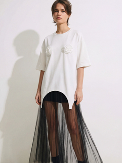 Футболка ассиметрия, пломбир