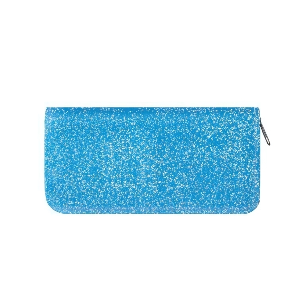 Пенал-косметичка 1 секция, с блестками, голубой (Пчелка)