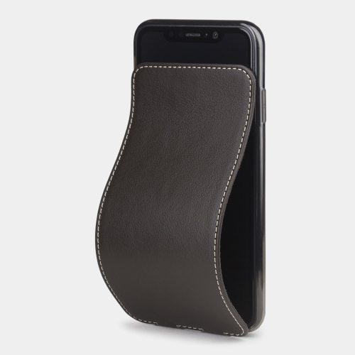 Чехол для iPhone XS Max из натуральной кожи теленка, темно-коричневого цвета