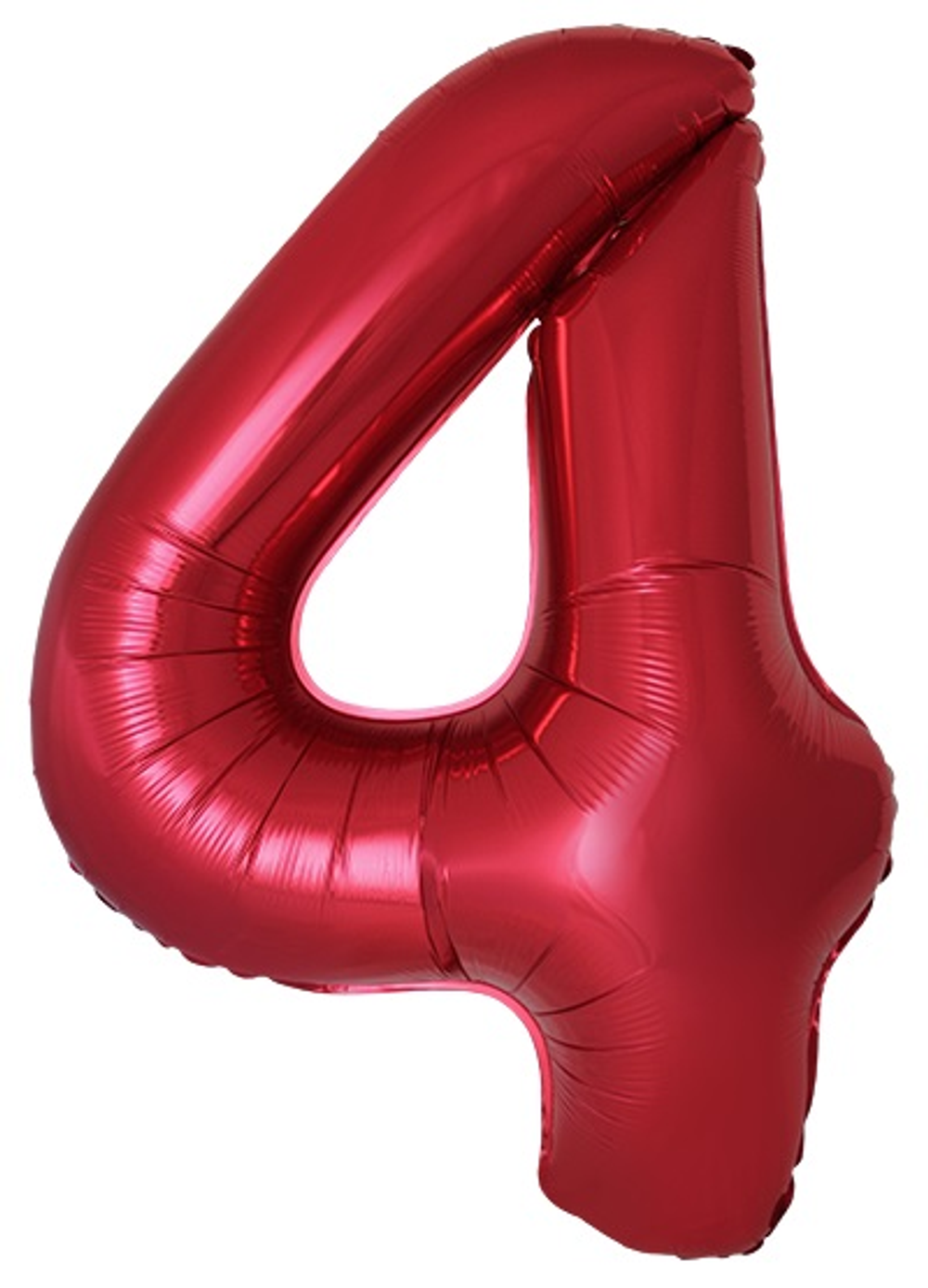 Шар (40''/102 см) Цифра, 4 Slim, Красный, Металлик