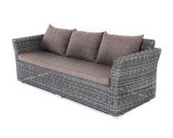 "Капучино" диван из искусственного ротанга трехместный, цвет графит