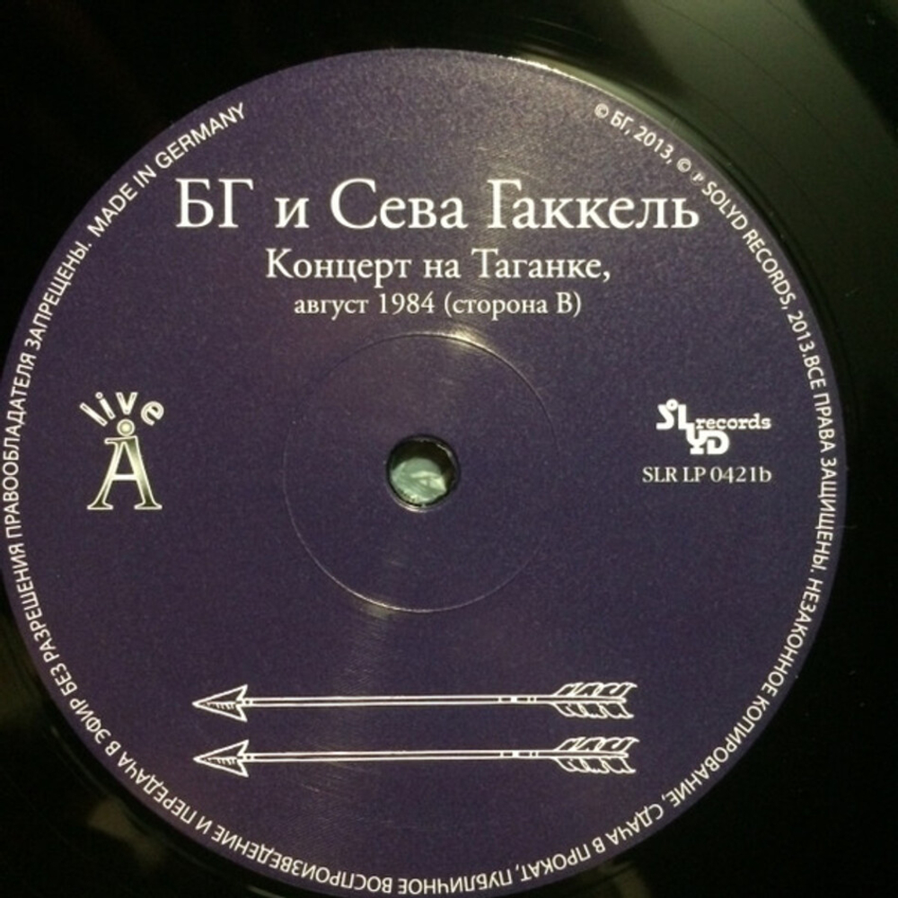 БГ, Сева Гаккель / Концерт На Таганке (2LP)