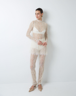 Топ из тонкого кружева молочный