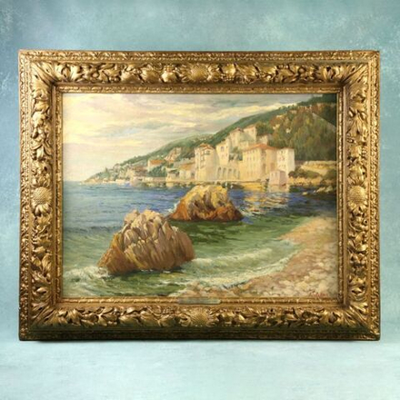 Винтаж: Винтажная картина «Вид на Вильфраншсюр-Мер»