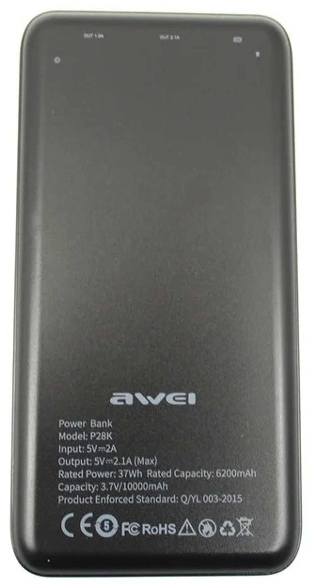 Внешний аккумулятор Awei P28K 10000 mAh черный