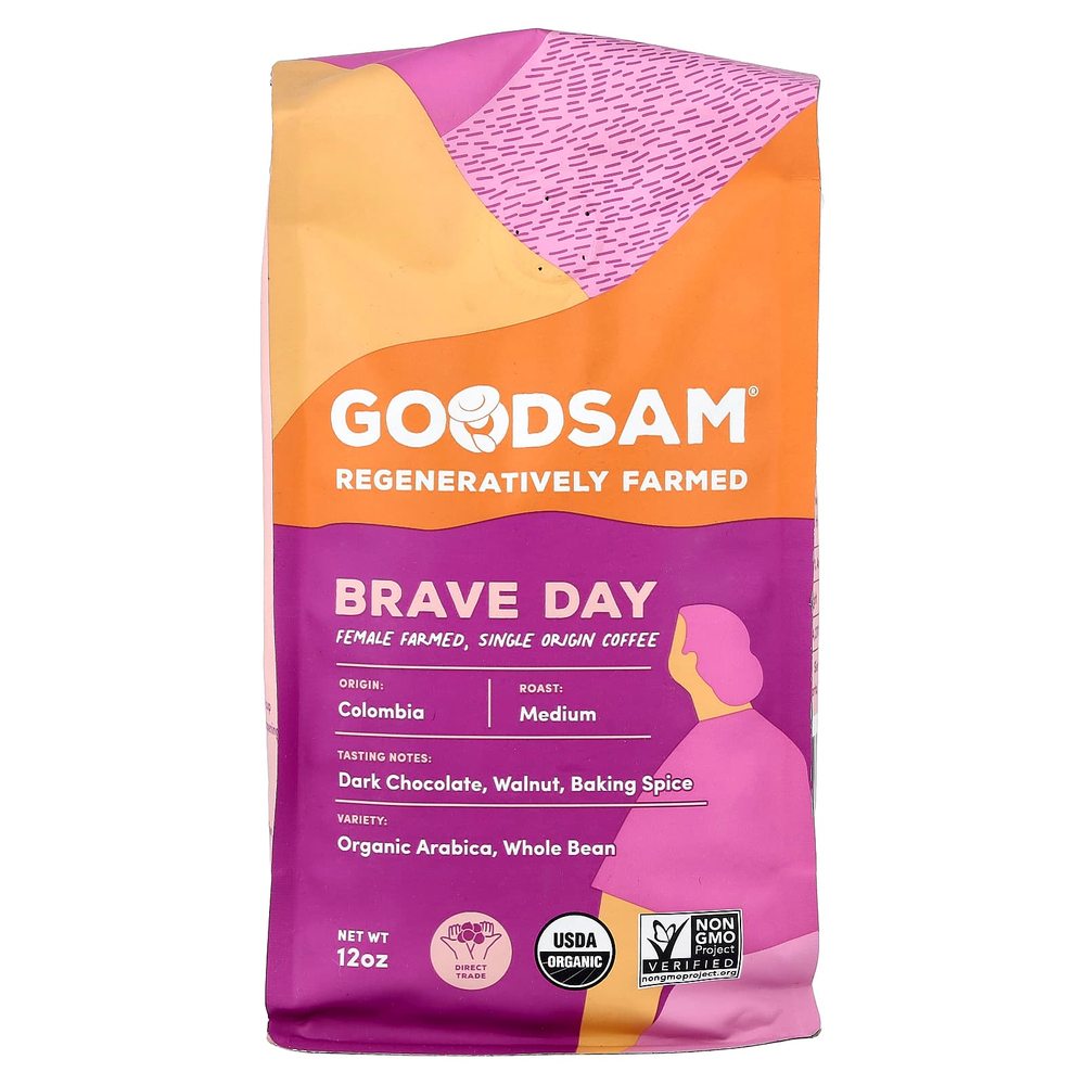 GoodSam, Brave Day, кофе одного происхождения, цельные зерна, средняя обжарка, 12 унций
