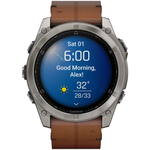 Garmin Fenix 8 51mm Amoled Sapphire Carbon Grey + Кожаный браслет