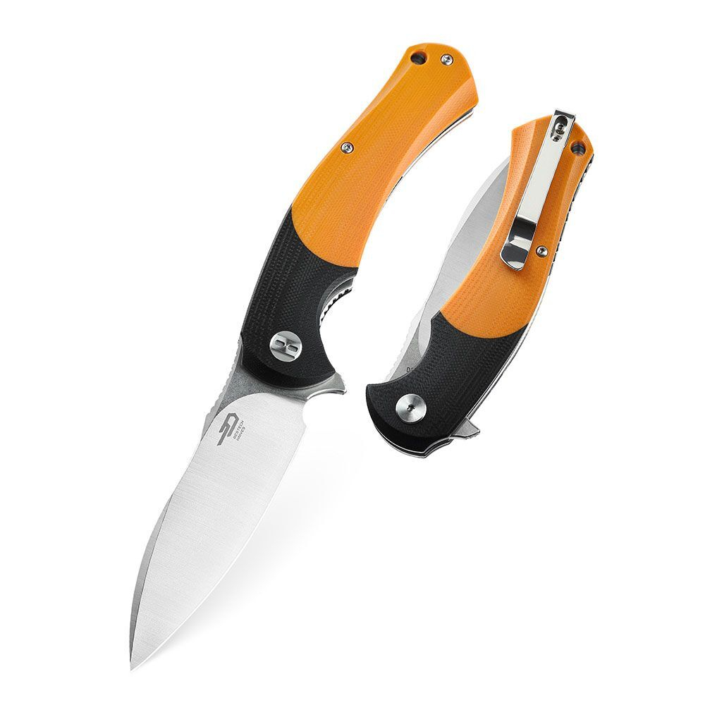 Нож складной Bestech Penguin сталь D2, рукоять G10 черно-оранжевая