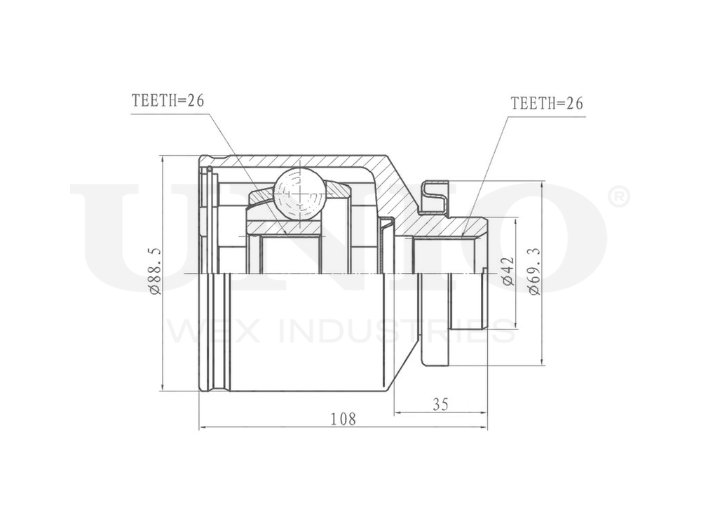 ШРУС внутренний правый UNIO CVJ-30117
