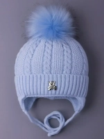 Шапка зимняя вязаная с помпоном для детей