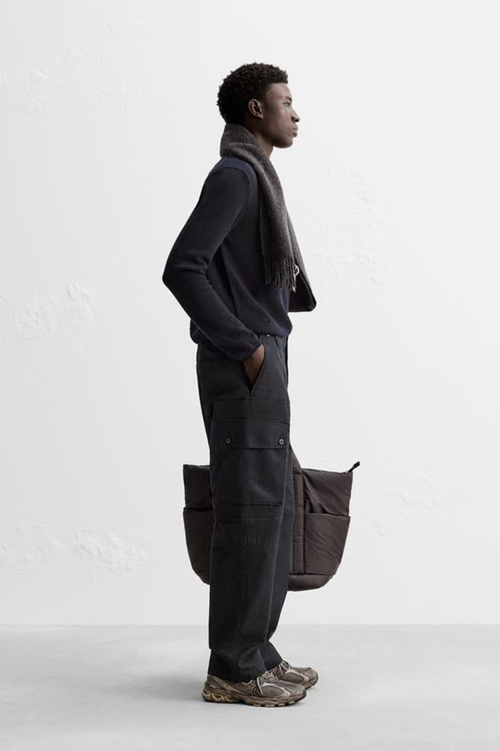 ZARA СВИТЕР ИЗ 100% КАШЕМИРА, ТЕМНО-СИНИЙ