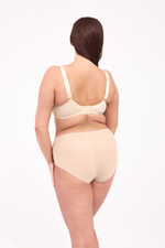 Оригинальные трусики-слипы из сетки с принтом (Размер: XXXL) (Цвет: телесный)