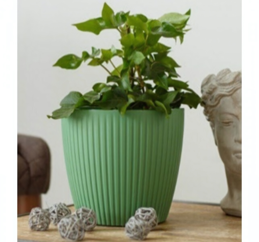 Горшок с дренажной системой ЭВИ VipSet 4,5л зеленый