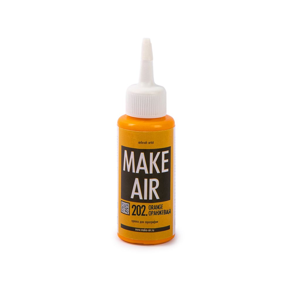 Краска для аэрографии Make Air 60 мл, К60202 оранжевая, Аква-колор