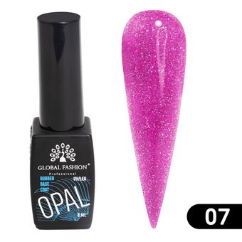 КАУЧУКОВАЯ БАЗА DISCO OPAL СВЕТООТРАЖАЮЩАЯ GLOBAL FASHION 8 МЛ,  07