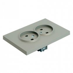 Розетка двойная без заземления и со шторкой Stekker Эмили 49955