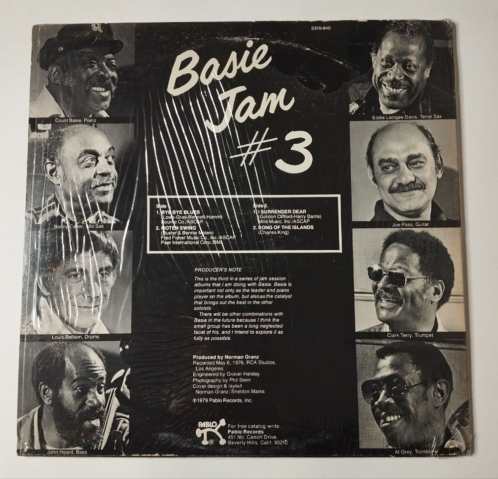 Винтажная виниловая пластинка LP Count Basie Jam 3 (USA 1979)